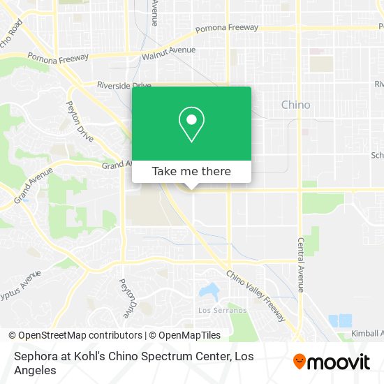 Sephora at Kohl's Chino Spectrum Center map