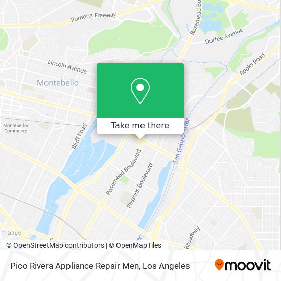 Mapa de Pico Rivera Appliance Repair Men