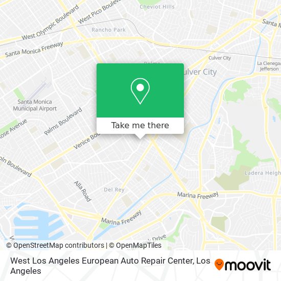 West Los Angeles European Auto Repair Center map