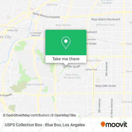 Mapa de USPS Collection Box - Blue Box