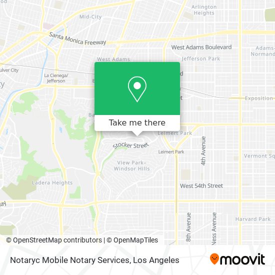 Mapa de Notaryc Mobile Notary Services