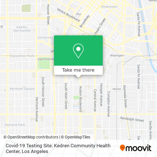 Mapa de Covid-19 Testing Site: Kedren Community Health Center