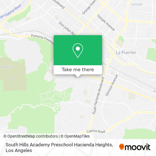 Mapa de South Hills Academy Preschool Hacienda Heights