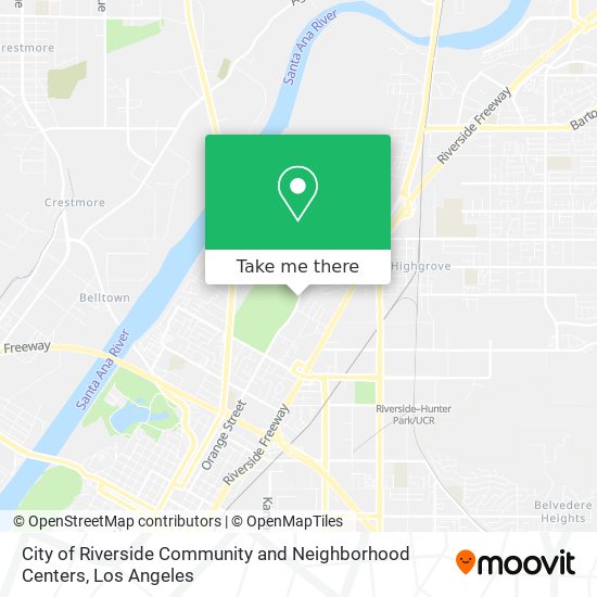 Mapa de City of Riverside Community and Neighborhood Centers