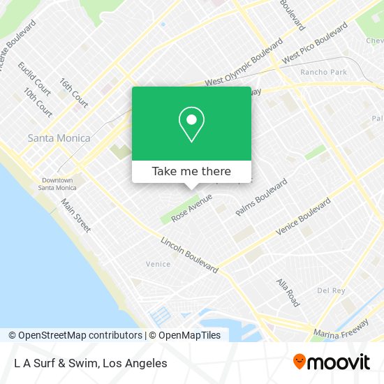L A Surf & Swim map
