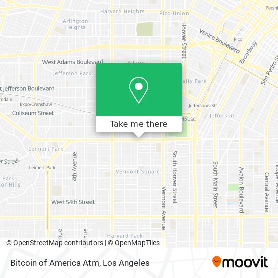 Mapa de Bitcoin of America Atm