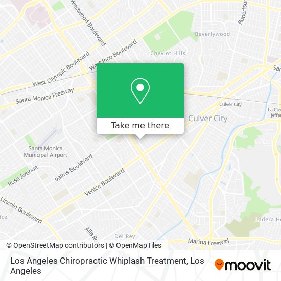 Los Angeles Chiropractic Whiplash Treatment map