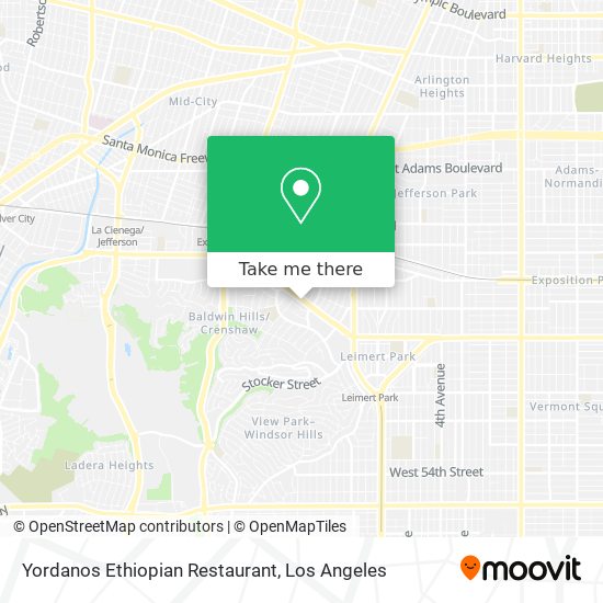 Mapa de Yordanos Ethiopian Restaurant