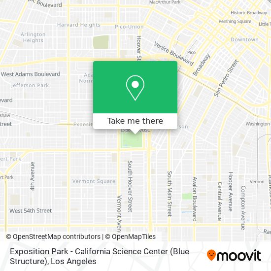 Exposition Park - California Science Center (Blue Structure) map