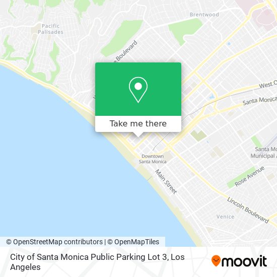 City of Santa Monica Public Parking Lot 3 map