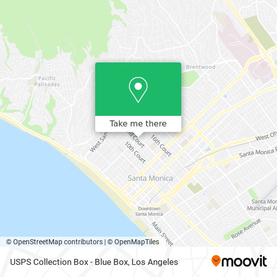 Mapa de USPS Collection Box - Blue Box