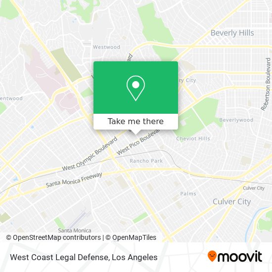 West Coast Legal Defense map