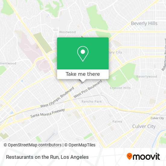 Restaurants on the Run map