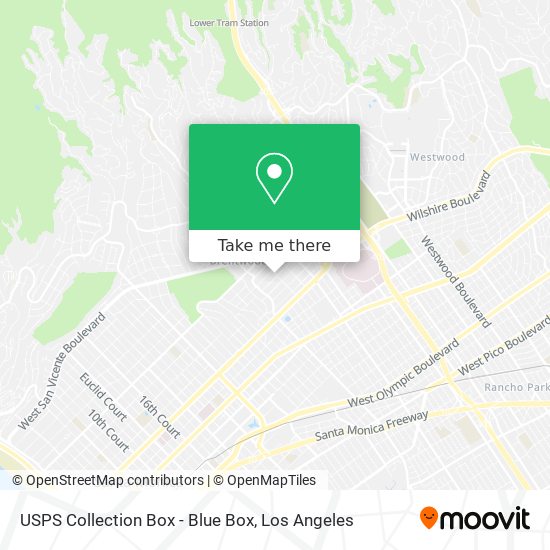 Mapa de USPS Collection Box - Blue Box