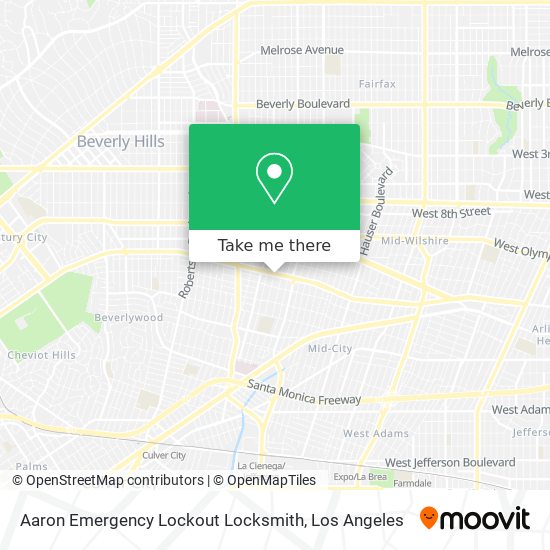 Mapa de Aaron Emergency Lockout Locksmith