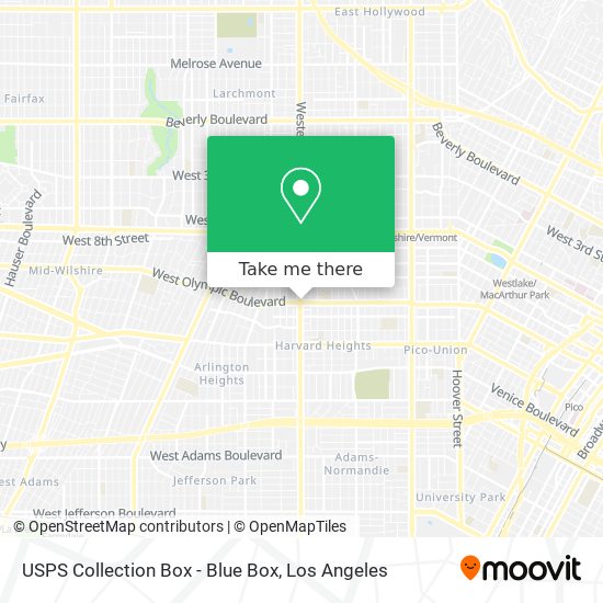 Mapa de USPS Collection Box - Blue Box