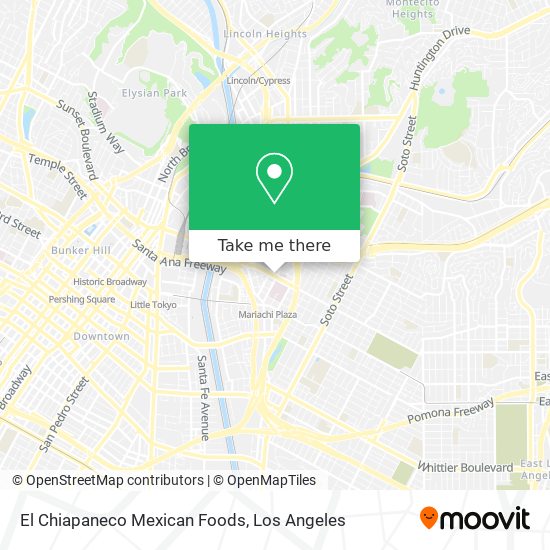 Mapa de El Chiapaneco Mexican Foods