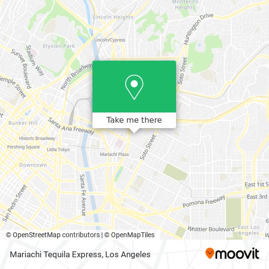 Mariachi Tequila Express map