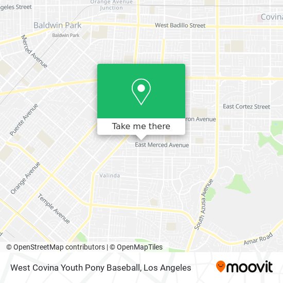 Mapa de West Covina Youth Pony Baseball