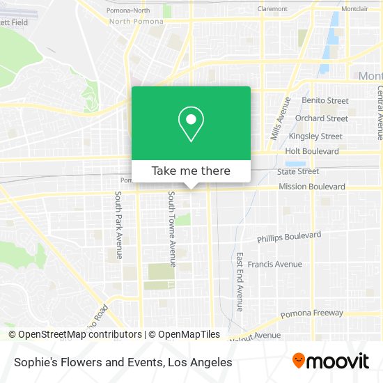 Sophie's Flowers and Events map