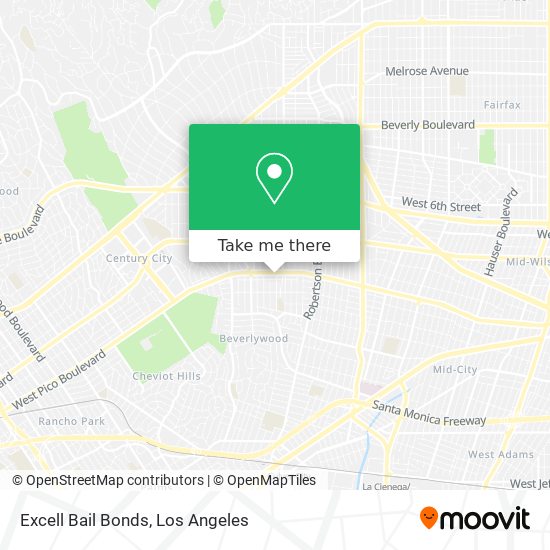 Excell Bail Bonds map