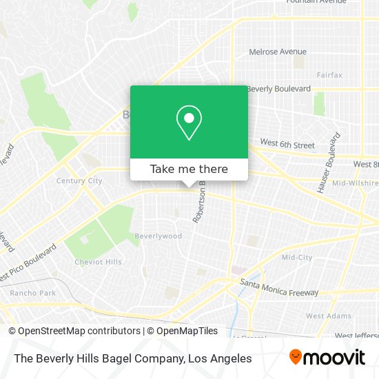 The Beverly Hills Bagel Company map