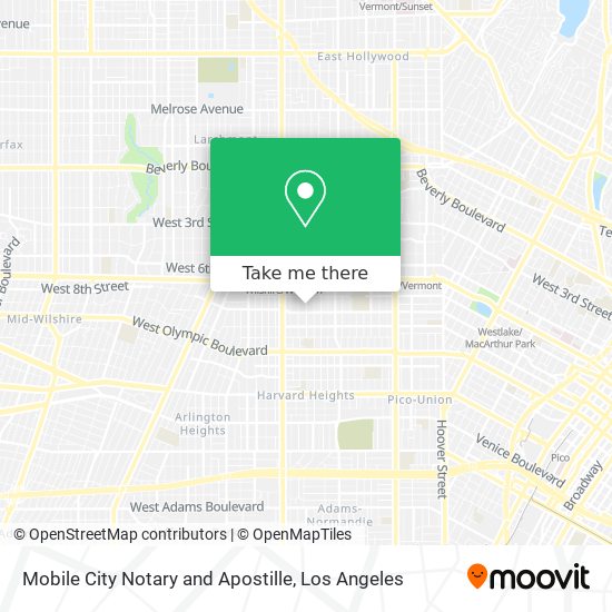 Mobile City Notary and Apostille map