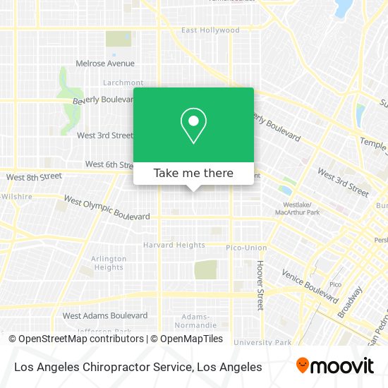 Mapa de Los Angeles Chiropractor Service