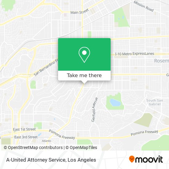 A-United Attorney Service map