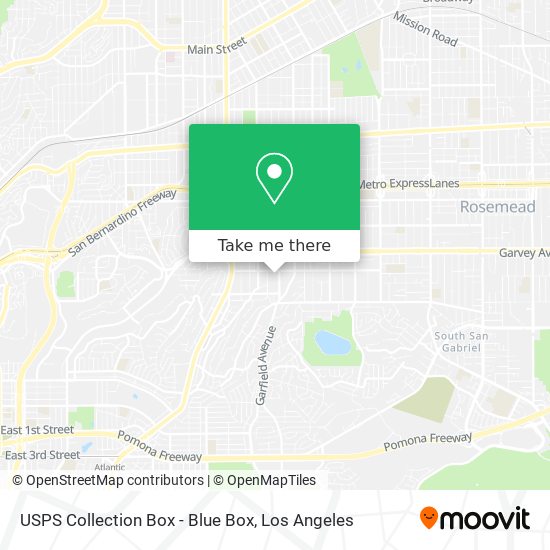 USPS Collection Box - Blue Box map