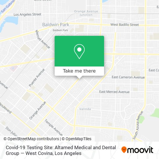 Covid-19 Testing Site: Altamed Medical and Dental Group — West Covina map