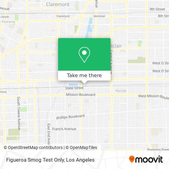 Mapa de Figueroa Smog Test Only