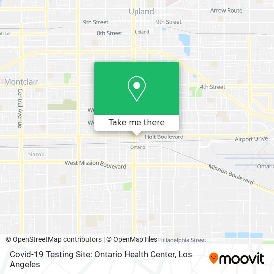 Covid-19 Testing Site: Ontario Health Center map