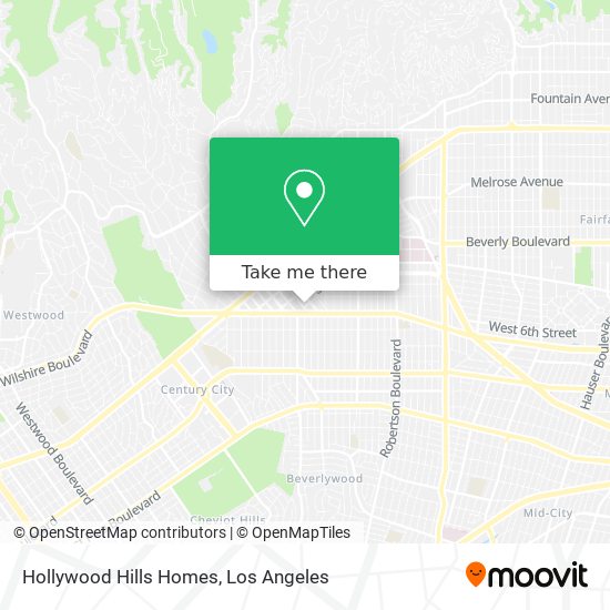 Mapa de Hollywood Hills Homes