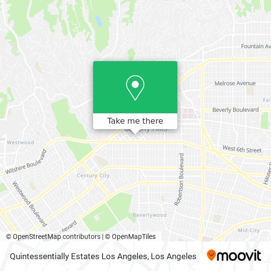 Mapa de Quintessentially Estates Los Angeles