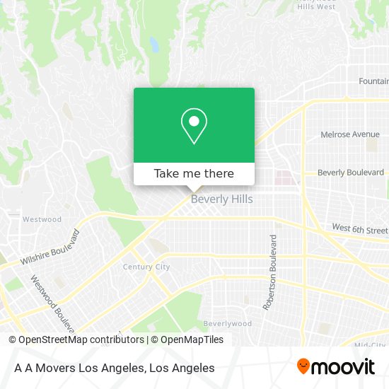 Mapa de A A Movers Los Angeles