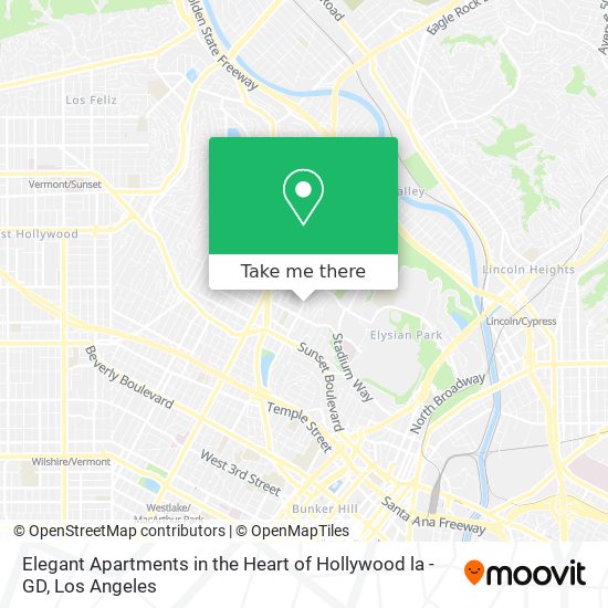 Mapa de Elegant Apartments in the Heart of Hollywood la - GD