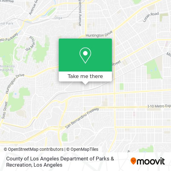 County of Los Angeles Department of Parks & Recreation map