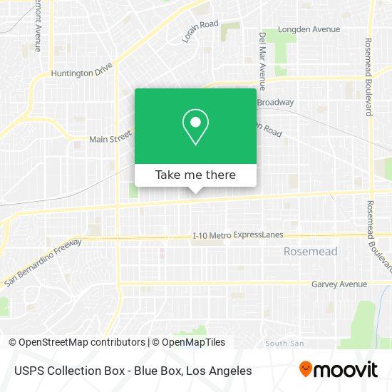 Mapa de USPS Collection Box - Blue Box