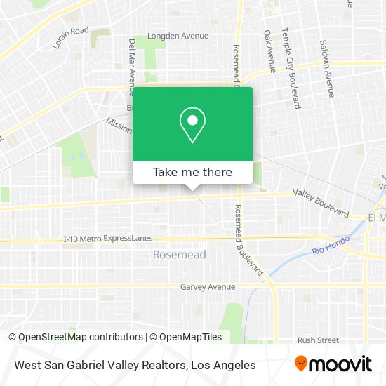 West San Gabriel Valley Realtors map