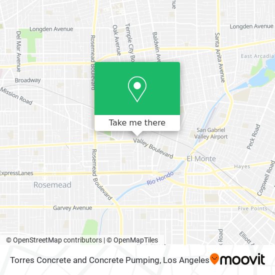 Torres Concrete and Concrete Pumping map