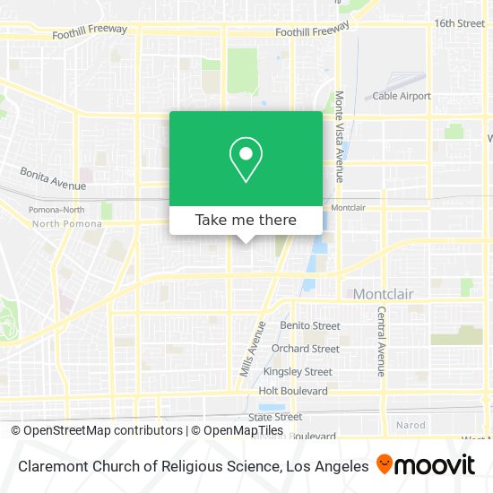 Claremont Church of Religious Science map