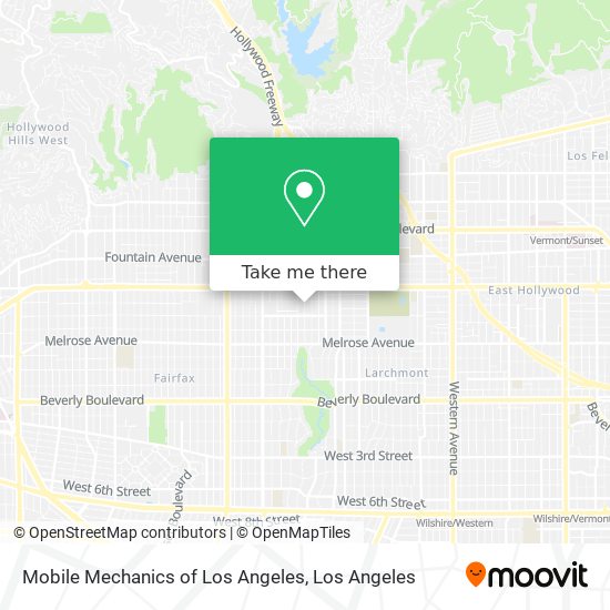 Mobile Mechanics of Los Angeles map
