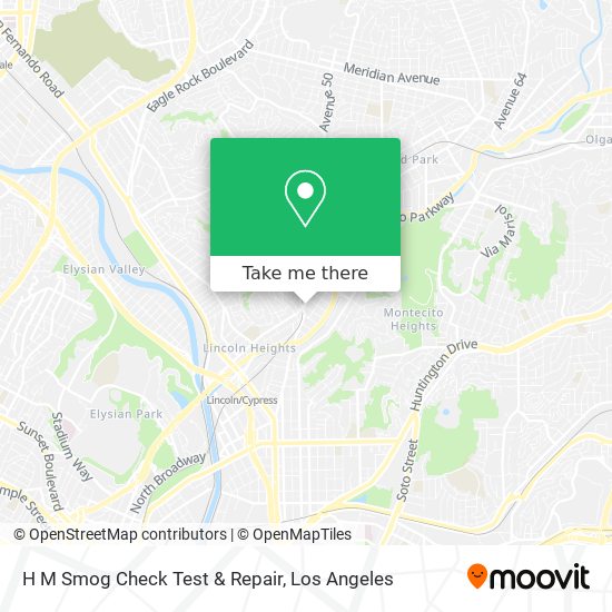 H M Smog Check Test & Repair map