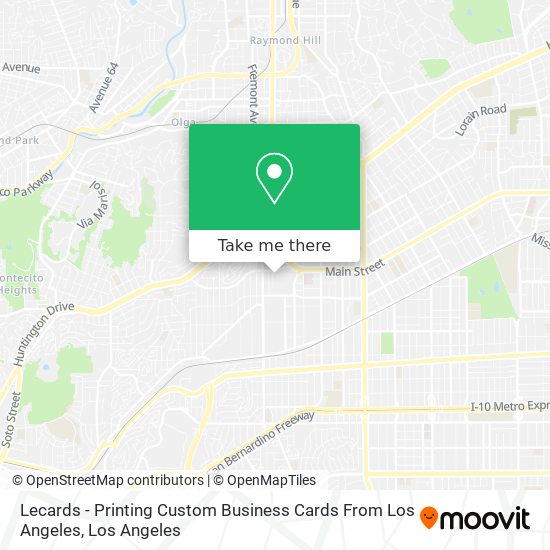 Lecards - Printing Custom Business Cards From Los Angeles map