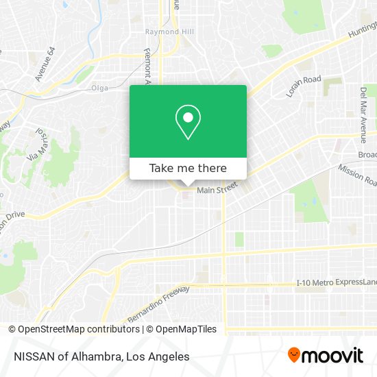 NISSAN of Alhambra map