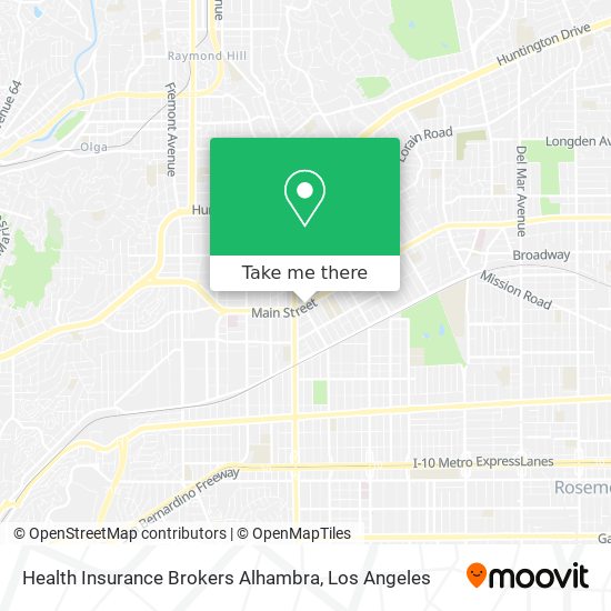 Mapa de Health Insurance Brokers Alhambra