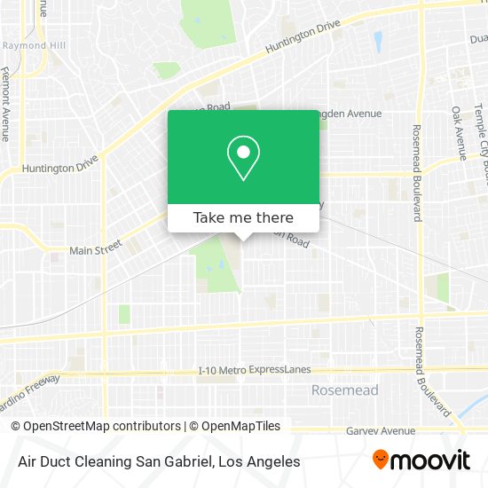 Mapa de Air Duct Cleaning San Gabriel