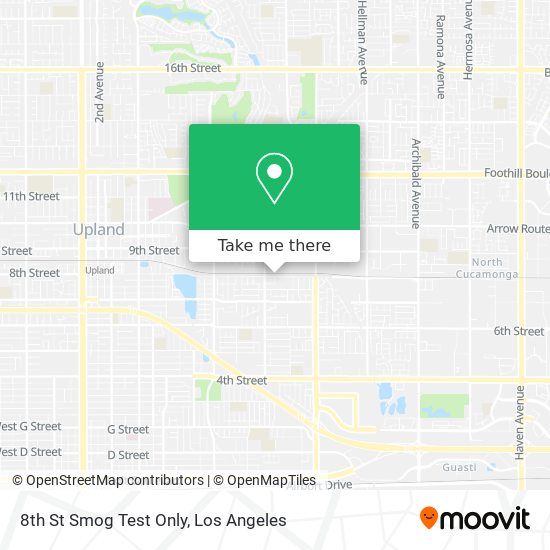 8th St Smog Test Only map