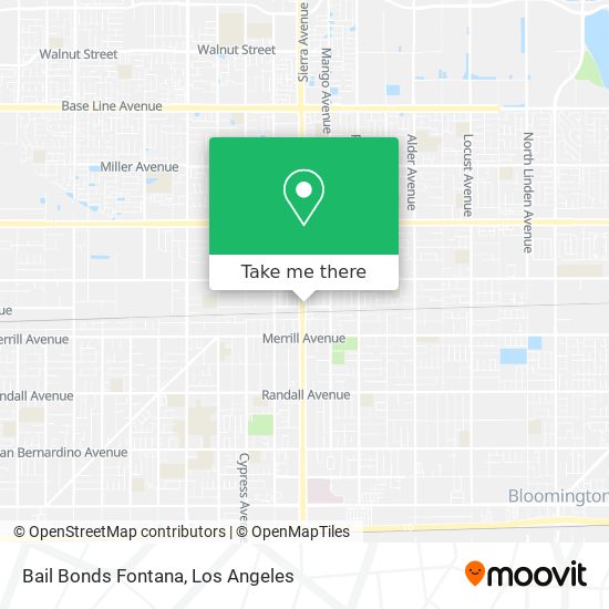 Mapa de Bail Bonds Fontana